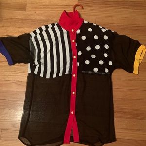 Judy Knapp Vintage Mixed Printed Sheer Top